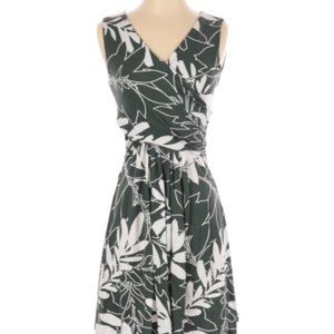 Lands' End Sleeveless Palm Print Dress